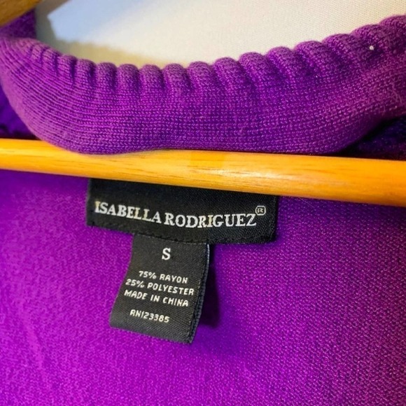 5/ $25 Isabelle Rodriguez Purple Open Front Cardigan S - Picture 6 of 11